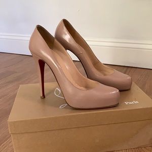 Christian Louboutin Nude Patent Leather Pump